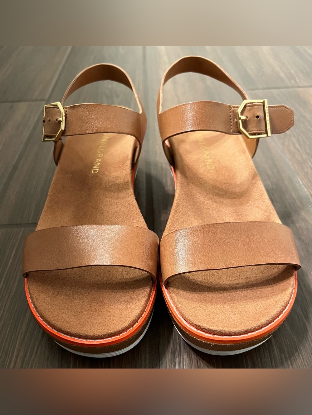 Cole Haan OriginalGrand Leather Wedge Sandals (Size 8)
